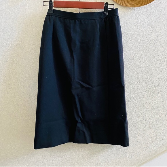 Saint Laurent Dresses & Skirts - YVES SAINT LAURENT rive gauche vintage wool black wrap skirt 40/8